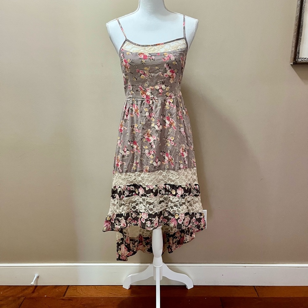 American Rag Asymmetrical Hem Boho Style Floral Dress Size Small